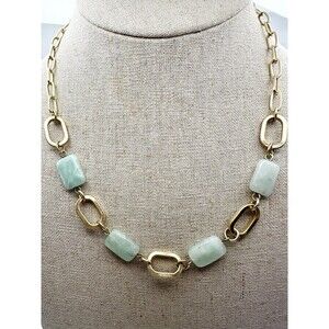 Sweet Lola Semiprecious Gemstone Necklace Gold Tone 19”